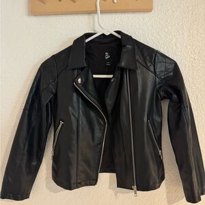 Kids Black Leather Jacket